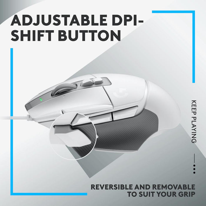 Logitech Gaming Mouse, G502 X, Optical, Wired, USB, White