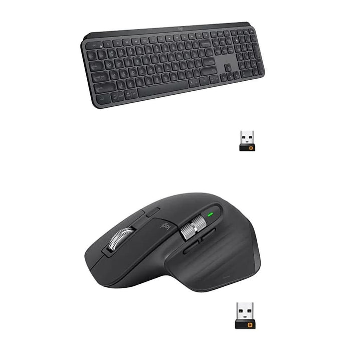 Logitech MX Keys S Combo Keyboard and Mouse Set, Wrist Rest, Black