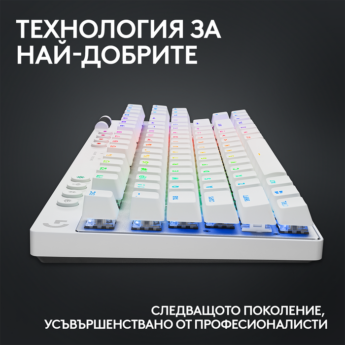Logitech G Pro X TKL White - Tactile Mechanical Gaming Keyboard