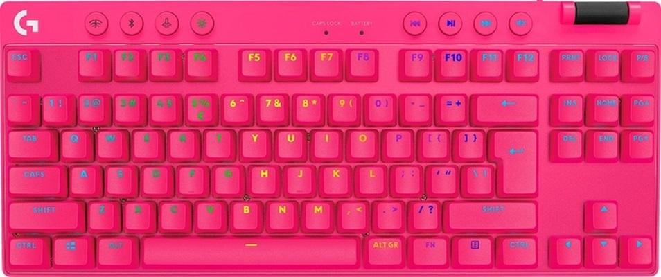 Logitech G Pro X TKL Lightspeed Tactile Switch Mechanical Gaming Keyboard, Magenta