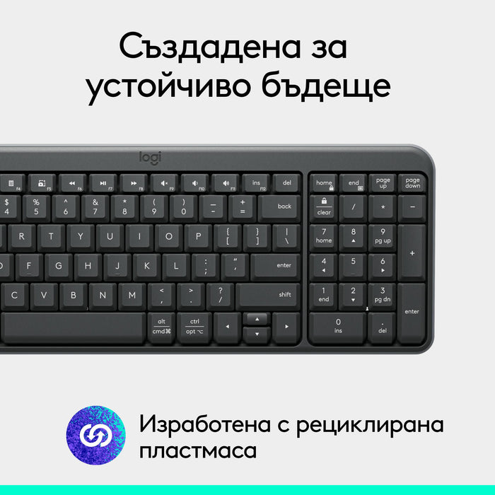 Logitech K250 Graphite Wireless Keyboard - Cyrillic