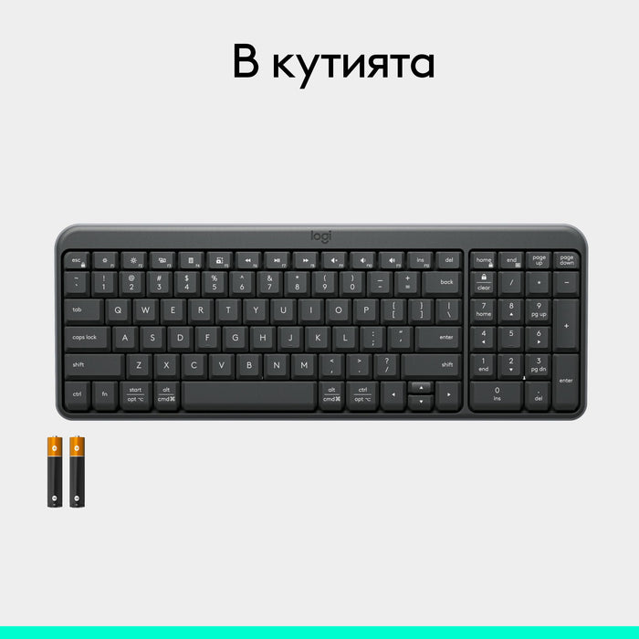 Logitech K250 Graphite Wireless Keyboard - Cyrillic