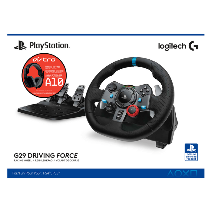 Logitech Driving Force G29 PS3/PS4/PS5/PC steering wheel bundled with Astro A10 gaming headset