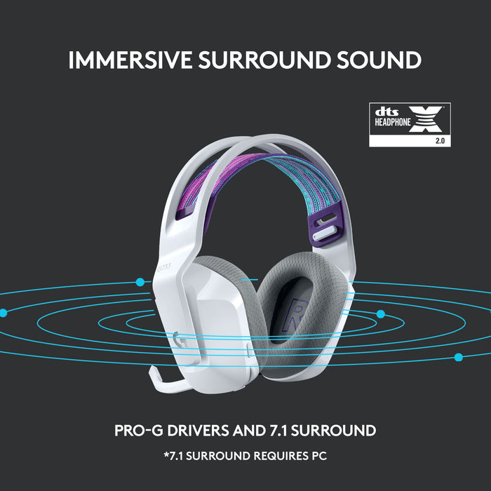 Gaming headset Logitech G733 Lightspeed Wireless RGB, Microphone, White