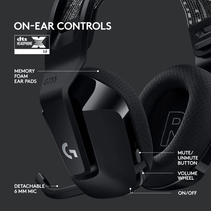 Gaming headset Logitech G733 Lightspeed Wireless RGB, Microphone, Black