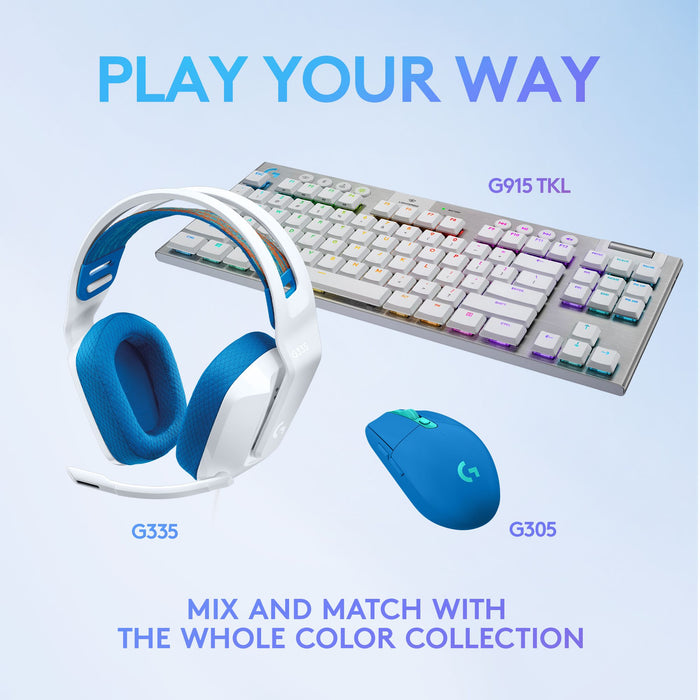Logitech G335 Gaming Headset, Microphone, White