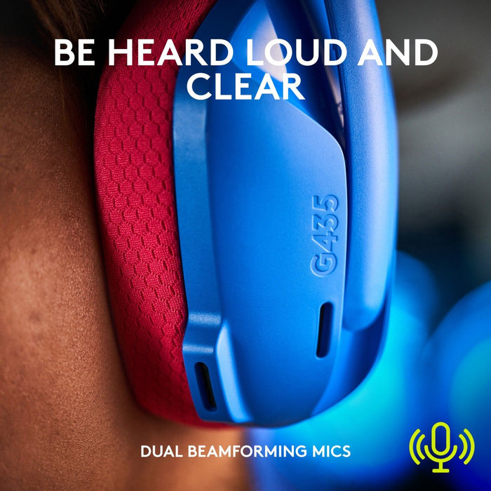 Logitech G435 Lightspeed Wireless Gaming Headset, Microphone, Blue/Pink