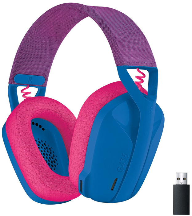 Logitech G435 Lightspeed Wireless Gaming Headset, Microphone, Blue/Pink