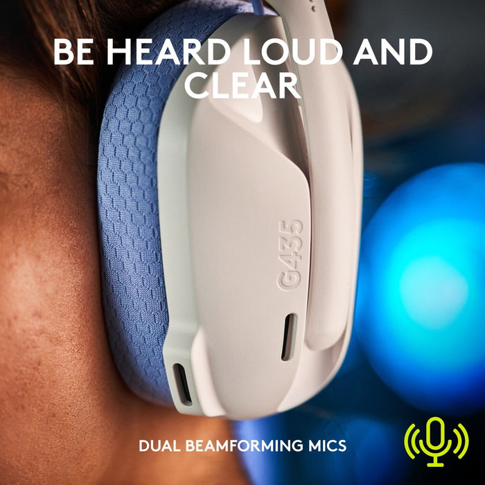 Gaming wireless headset Logitech G435 Lightspeed Wireless, Microphone, White