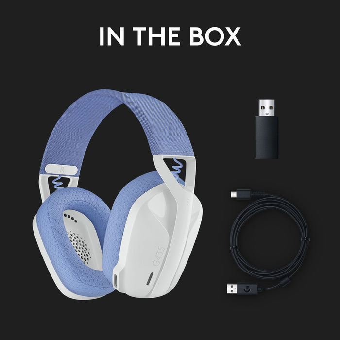 Gaming wireless headset Logitech G435 Lightspeed Wireless, Microphone, White