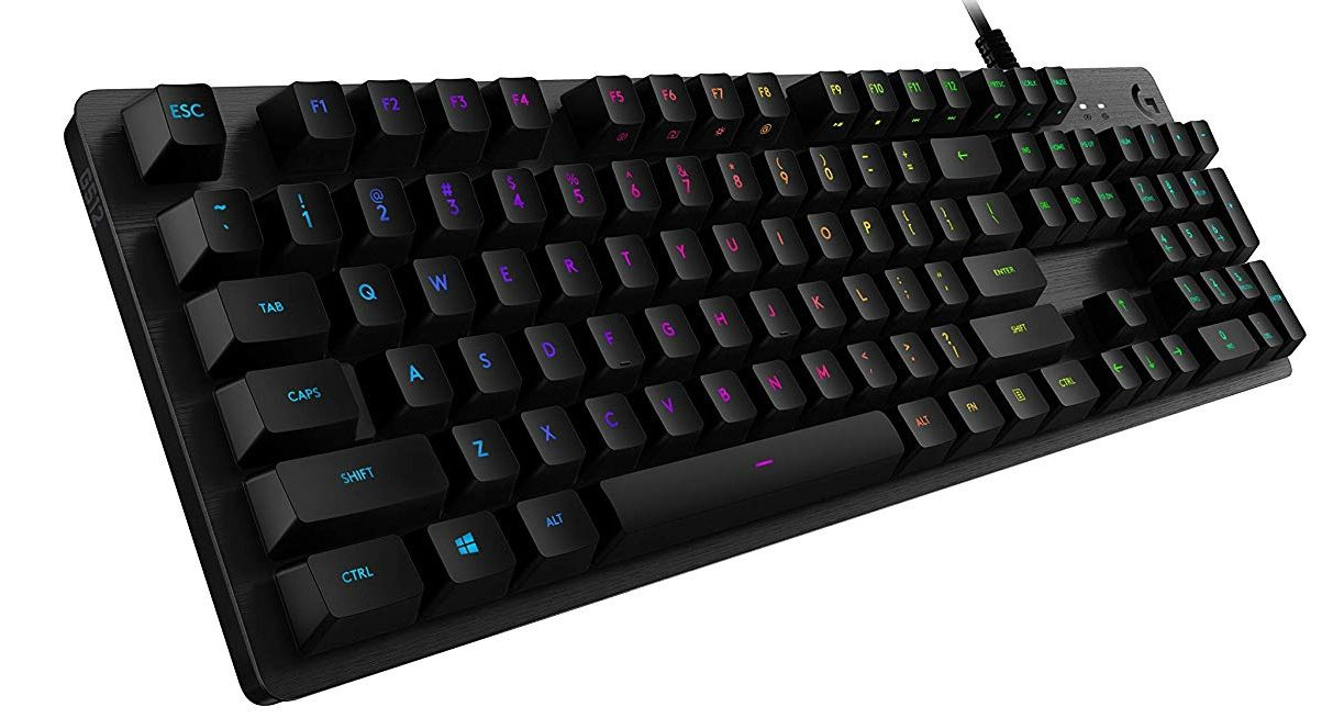 Logitech G512 Keyboard, GX Blue Clicky, Lightsync RGB, USB Passthrough Data/Power, Alumium Alloy, Game Mode, Black Carbon