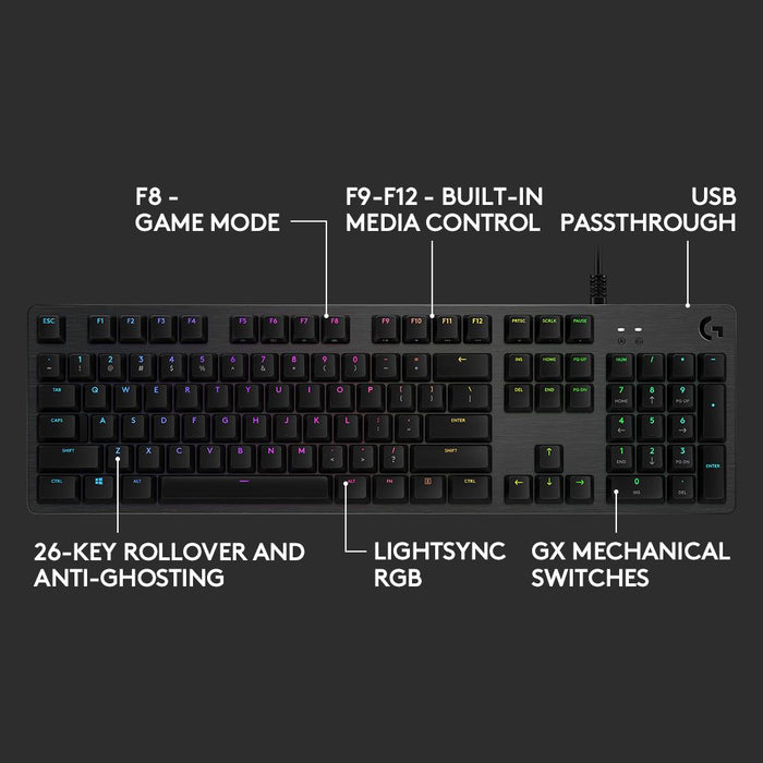 Logitech G512 GX Brown Tactile Switches Mechanical Gaming Keyboard