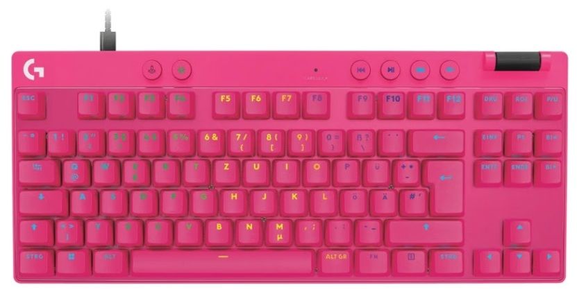 Gaming mechanical keyboard Logitech G Pro X RAPID TKL, Magnetic Analog Switch, Magenta