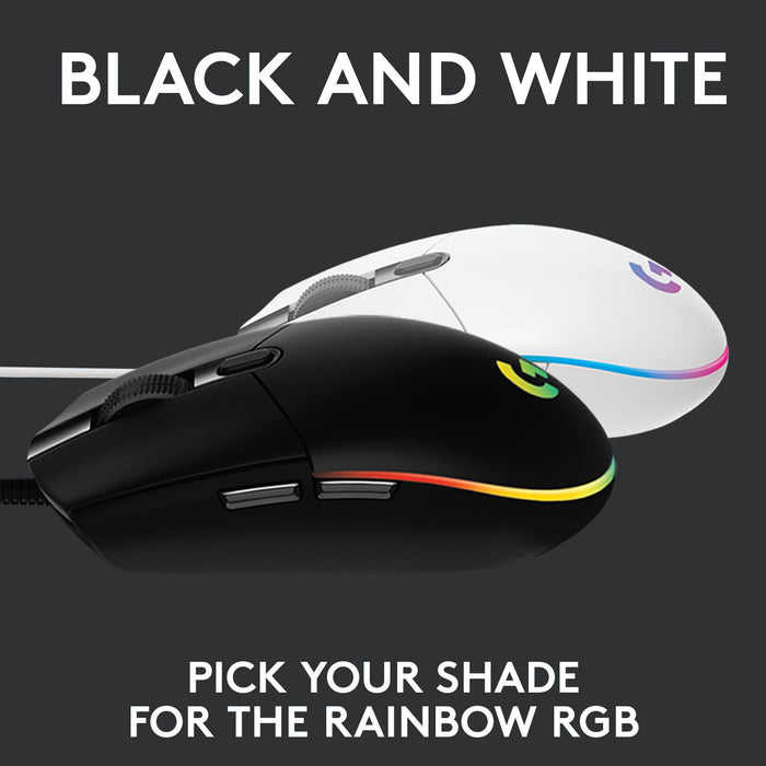Logitech G102 LightSync Gaming Mouse, RGB, Optical, Wired, USB