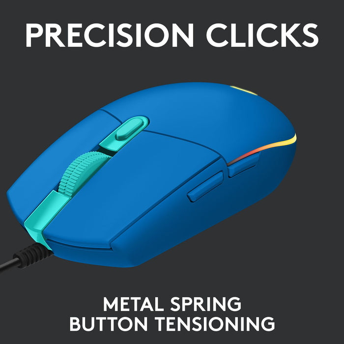 Logitech G102 LightSync Gaming Mouse, RGB, Optical, Wired, USB, Blue