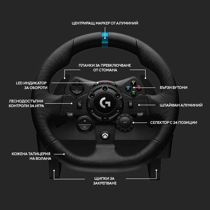 Logitech G923 Sim Racing Wheel, Xbox, PC