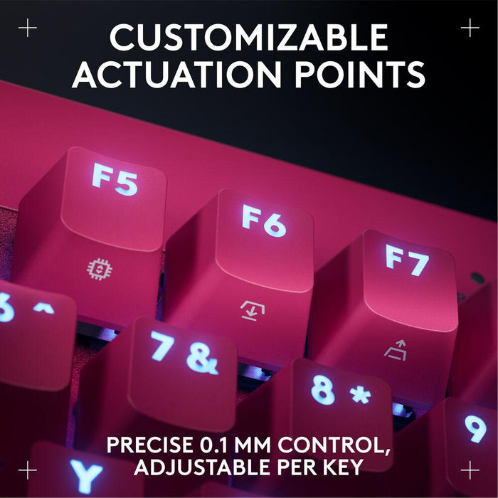 Gaming mechanical keyboard Logitech G Pro X RAPID TKL, Magnetic Analog Switch, Magenta