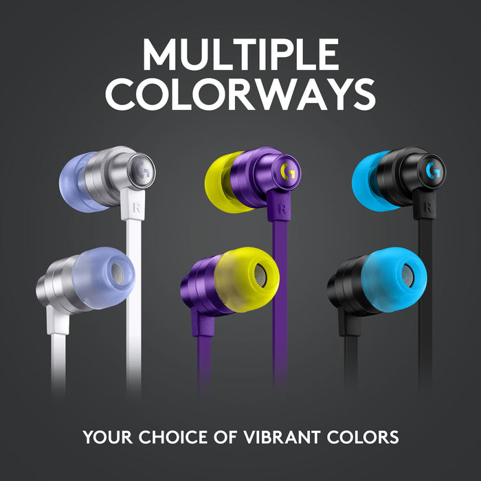 Gaming headset with microphone Logitech G333 In-ear 3.5 mm + USB-C adapter, plugs wired, purple