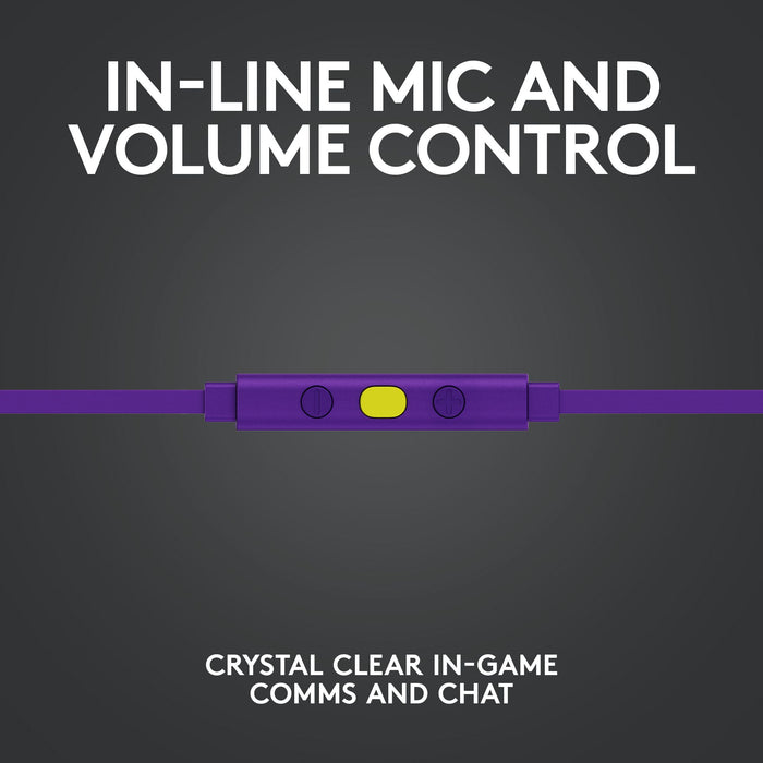 Gaming headset with microphone Logitech G333 In-ear 3.5 mm + USB-C adapter, plugs wired, purple