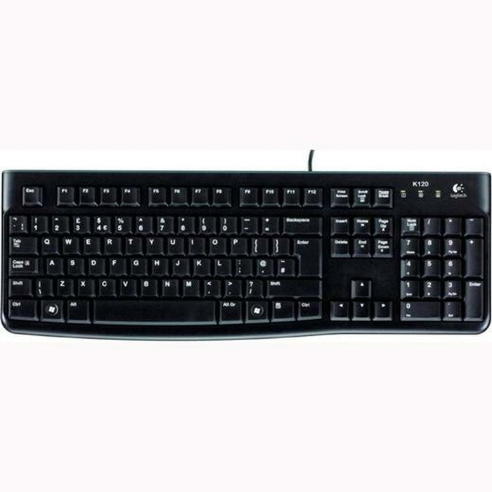 Keyboard Logitech K120 Black Spanish Qwerty (10 Units)