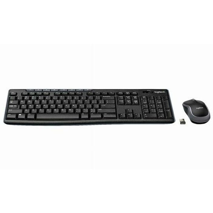 Keyboard and Wireless Mouse Logitech DESKTOP MK270 Black Spanish Qwerty (6 Units)
