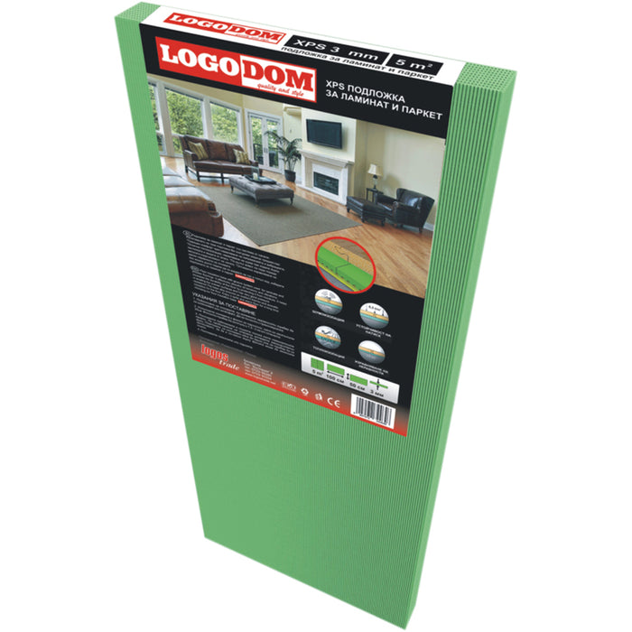 XPS MAT FOR LAMINATE LOGODOM 3 MM. 5 M2 IN A PACKAGE