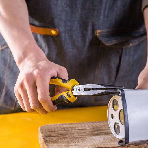 Long Nose Pliers 8’’ Deli Tools EDL2108 (yellow) - Pliers<<<Tools<<<InnproXML