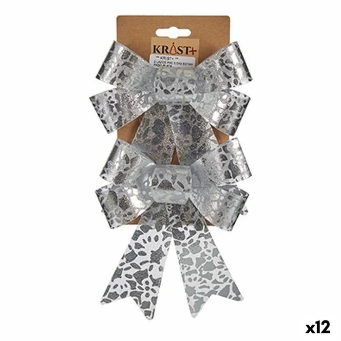 Loops Krist+ Silver Printed 15 x 4 x 16 cm 15 x 28 x 4 cm Christmas bauble (12 Units) - Декорация и Осветление<<<Дом