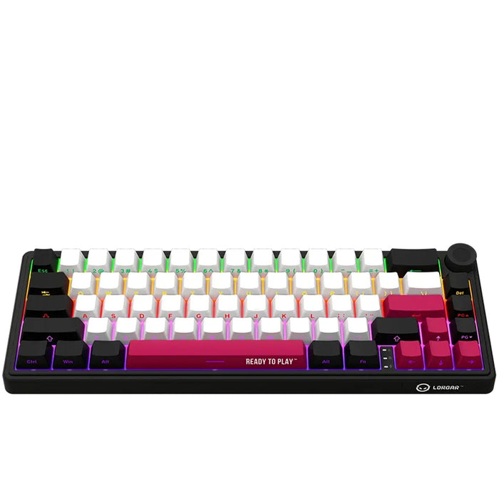 Wireless Keyboard LORGAR KBP70MW BLACK WHITE PINK LRG-KBP70MW-BK-US