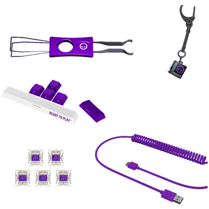Wireless Keyboard LORGAR BP70MW WHITE PURPLE PINK LRG-KBP70MW-WH-US