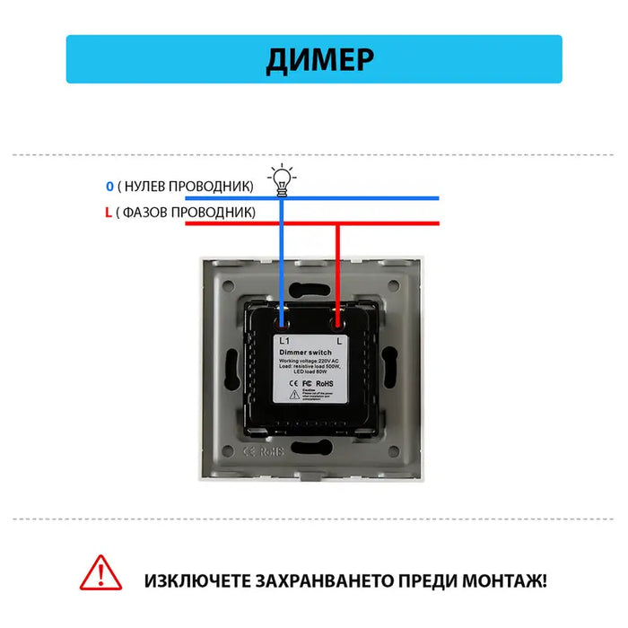 LUXON BLACK DIMMER MECHANISM - Ключове и контакти<<<Електроматериали<<<Praktiker&&&Ключове и