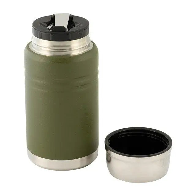 M-Tac UN-R02-750A Food thermos with foldable stainless steel spoon 750 ml olive green - Flasks & thermal