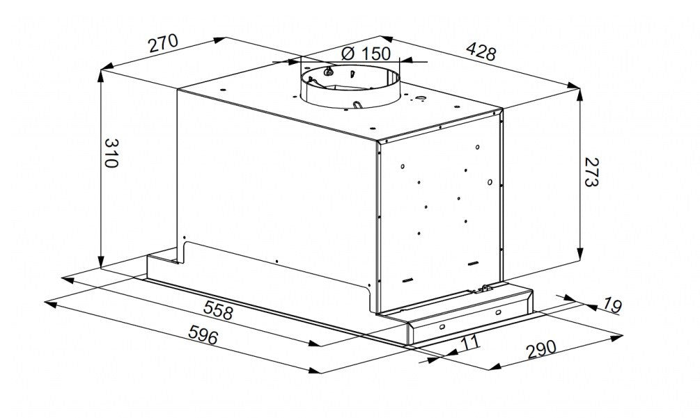 MAAN Helios 60 Touch under-cabinet extractor hood 595 m3/h, Black