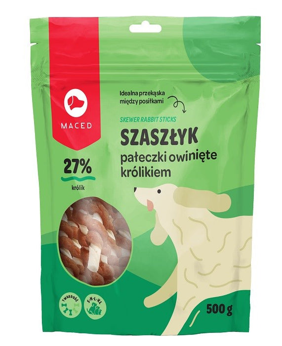 MACED Rabbit wrapped rawhide sticks - dog chew - 500 g