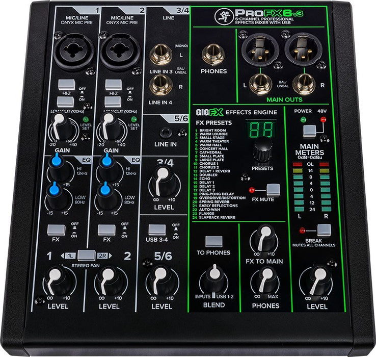 Mackie ProFX6v3 - 6-channel analogue mixer with USB interface, black