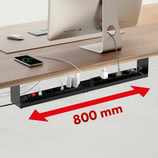 Maclean compact under-desk cable organizer max load 5kg black MC-107 B - Cable coversTVA-MAS<<<TV