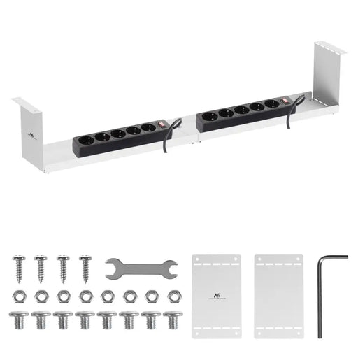 Maclean compact under-desk cable organizer max load 5kg white MC-107 W - Cable coversTVA-MAS<<<TV