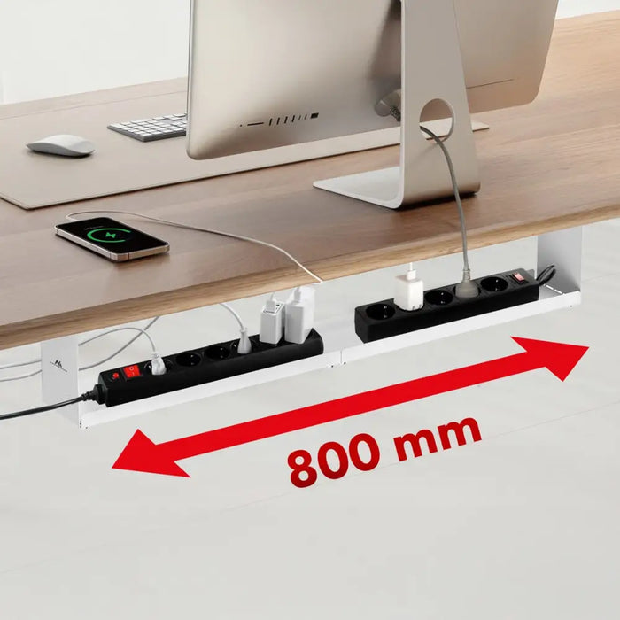 Maclean compact under-desk cable organizer max load 5kg white MC-107 W - Cable coversTVA-MAS<<<TV