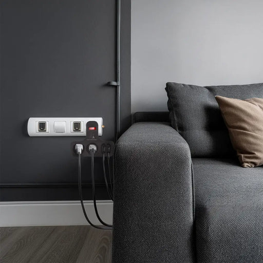 Maclean Current Socket Quadruple with Switch Stabilizing Foot Type E 2x2.5A 2x16A MCE224 E/B - Power