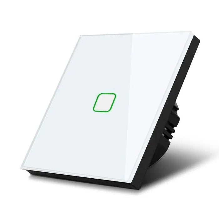 Maclean Energy MCE701W Touch light switch single glass white with square button - Lighting