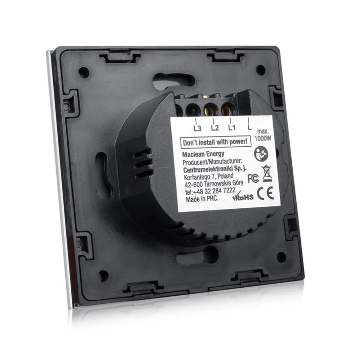 Maclean Energy MCE701W Touch light switch single glass white with square button - Lighting