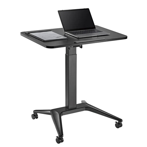 Maclean MC-453 B Mobile Laptop Desk with Pneumatic Height Adjustment Laptop Table with Wheels 80 x 52 cm Max. 8 kg