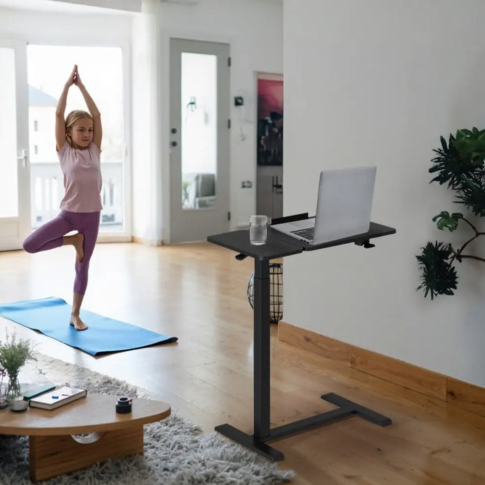 Maclean mobile desk/laptop stand black height adjustment 76-109cm max. 30kg MC-120 B - Modern