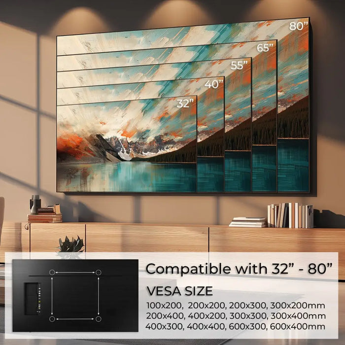 Maclean TV MC-413 Wall Mount Bracket 32’’-80’’ VESA 600x400 45kg Tilting Universal Adjustable Spirit Level Mounting