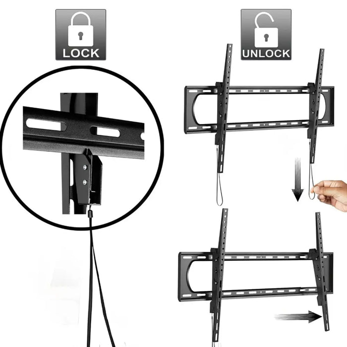 Maclean TV MC-413 Wall Mount Bracket 32’’-80’’ VESA 600x400 45kg Tilting Universal Adjustable Spirit Level Mounting