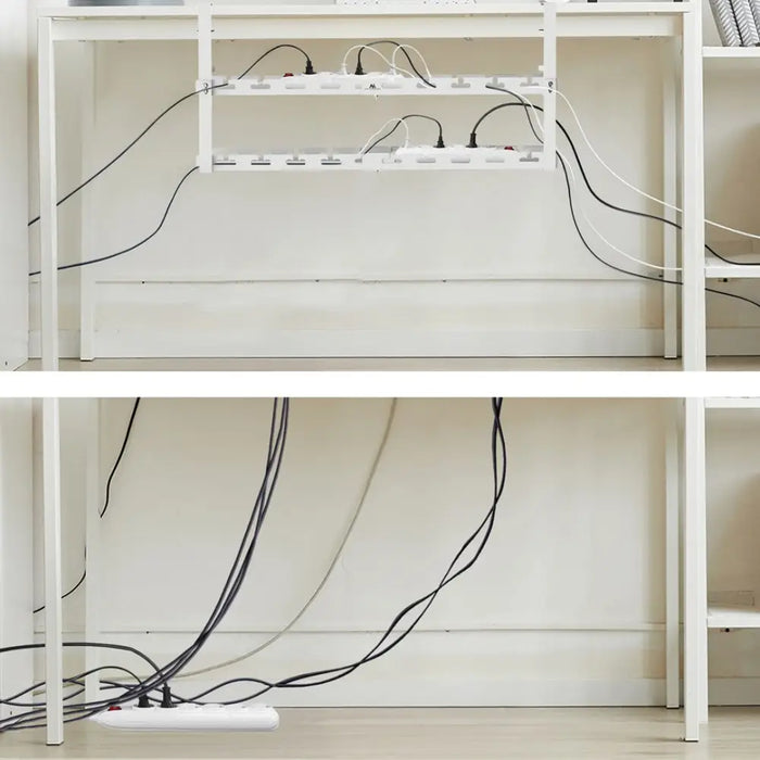Maclean under-desk cable organizer max. load 5kg max. 728mm 2 levels white MC-102 W - AccessoriesTVA-AKC<<<TV
