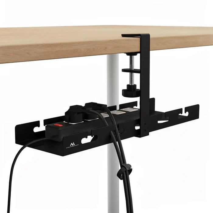 Maclean under-desk cable organizer max load 5kg black MC-105 B - Cable coversTVA-MAS<<<TV and accessoriesTVA<<<ActionPL