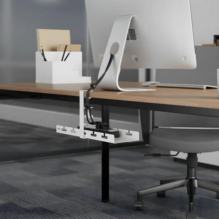 Maclean under-desk cable organizer max. load 5kg white MC-105 W - AccessoriesTVA-AKC<<<TV and accessoriesTVA<<<ActionPL