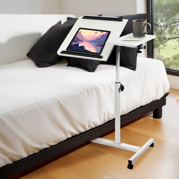 Maclean mobile desk/laptop stand, white, height adjustment 59-89cm, max. 30kg , MC-121 W