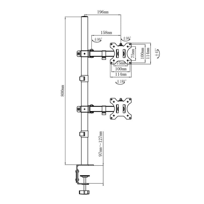 Screen Table Support MacLean MC-967 27" 13"